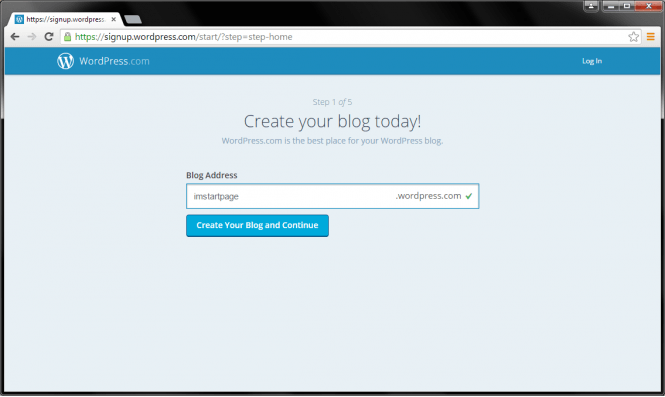 create free blog step 1