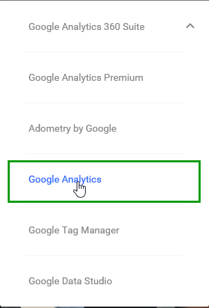 sign in to Google analytics