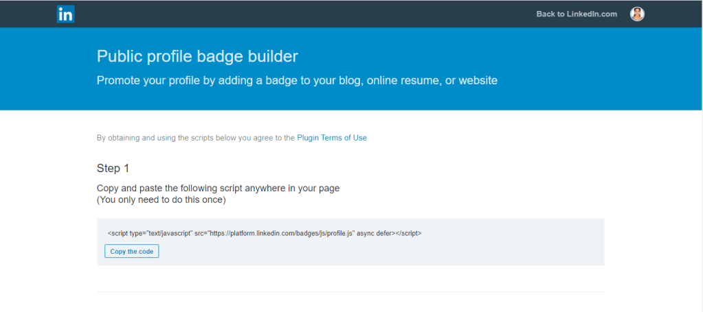 public profile badge builder